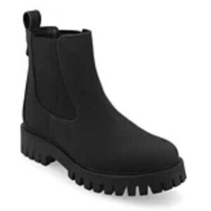 Journee Collection Black Alara Chelsea Lug Sole Bootie Size 7